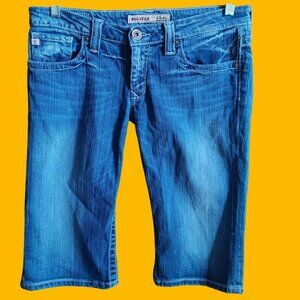 Big Star Womens Jeans sz 30 Blue Denim Medium Wash Sweet Crop Capri Low Rise
